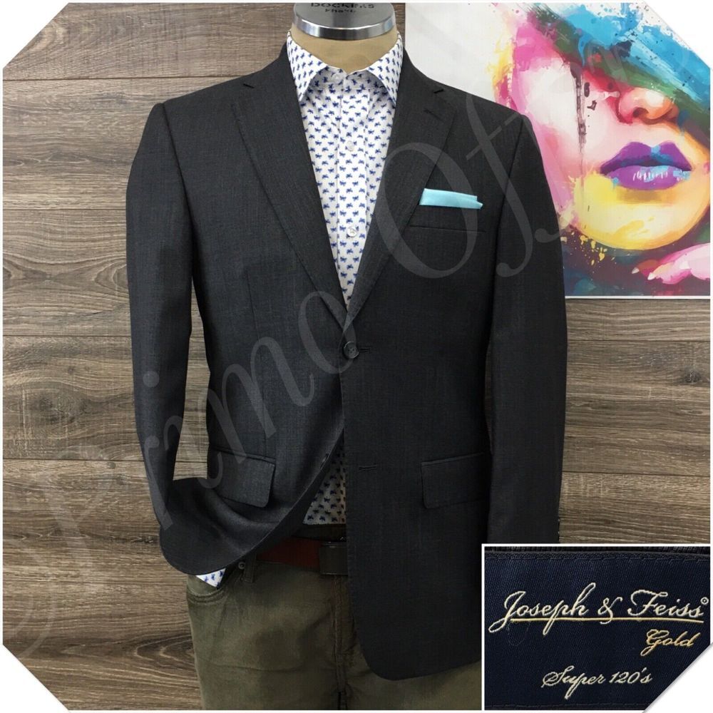 JOSEPH & FEISS Mens Blazer Sport Coat‎ Casual Jacket Size 36S Wool Suit